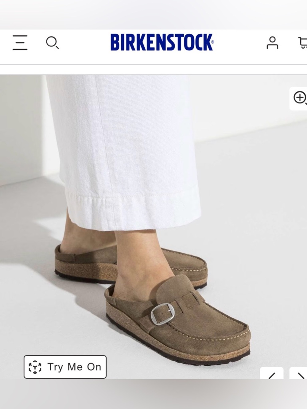 Birkenstock Taupe Suede Mule Clogs with Buckle